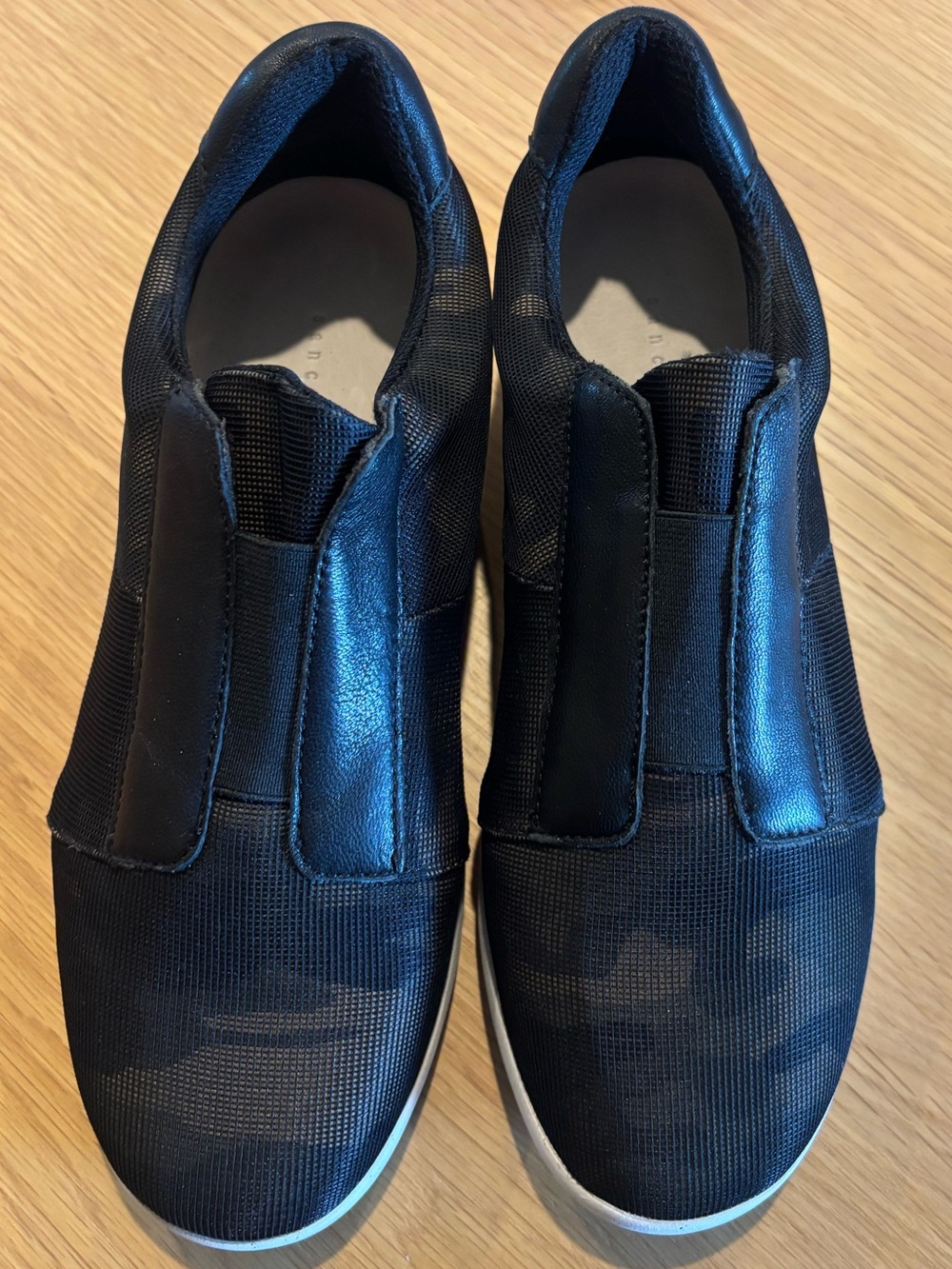 Sanctuary Movement Black Camo Slip-On Sneakers Anthropologie Size 8.5